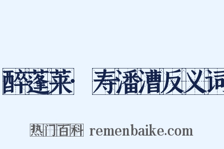 醉蓬莱·寿潘漕反义词是什么意思的图片